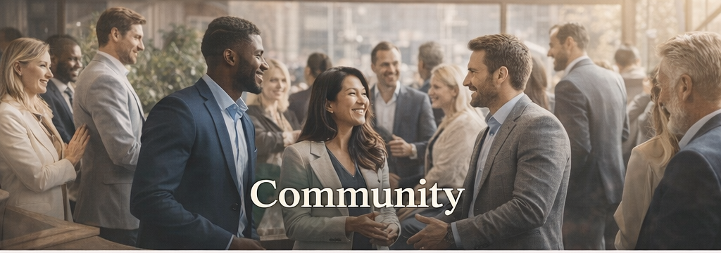 Diverse businesspeople connecting in community